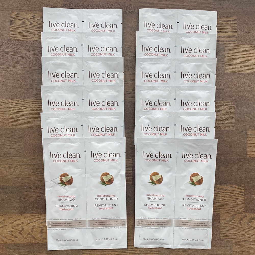 Live Clean Coconut Milk Moisturizing Shampoo & Conditioner 24 Bundle Packs